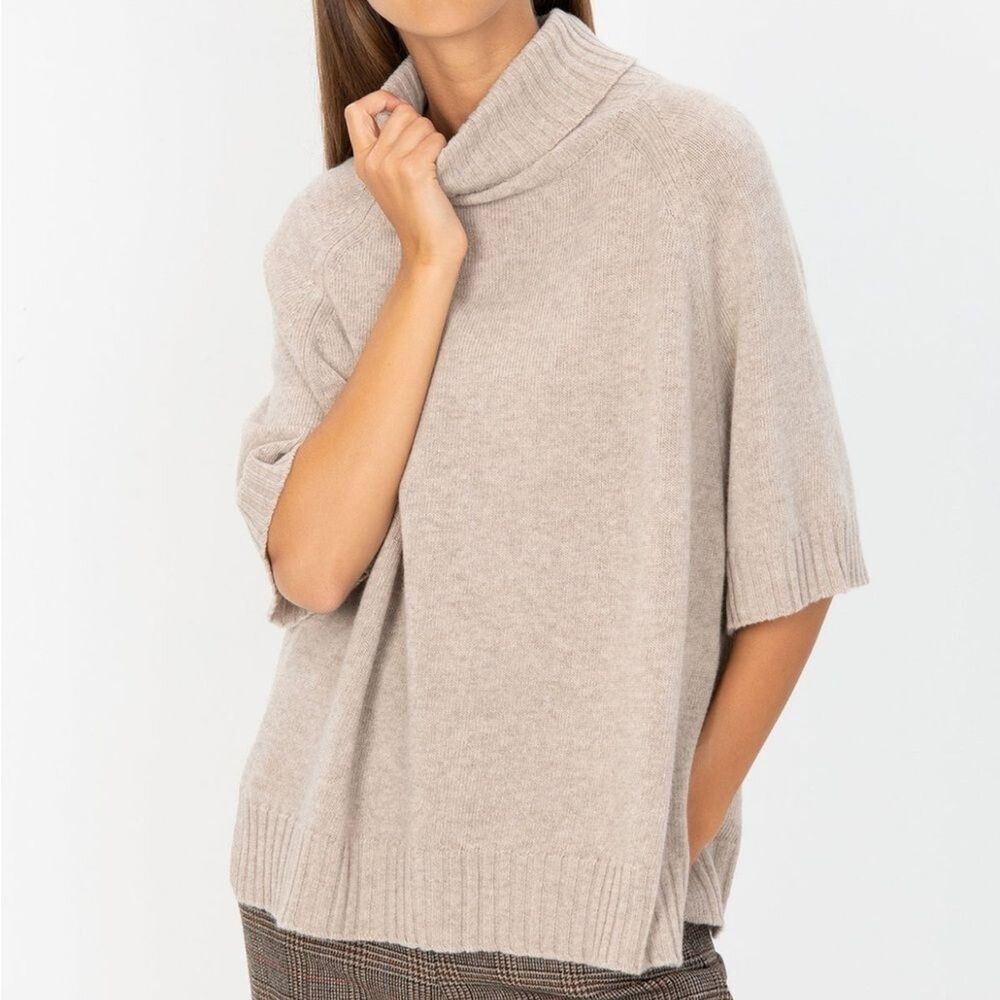 EUC Max Mara MaxMara Weekend Virgin Wool beige oversized short sleeve Sweater S - Picture 4 of 12